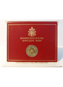 2004 - 75° Anniversario dello Stato Vaticano 2 € in Folder Giovanni Paolo II